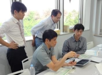 Technical discussion with JAXA astronauts Kimiya Yui and Takuya Onishi, and space experiment experts.