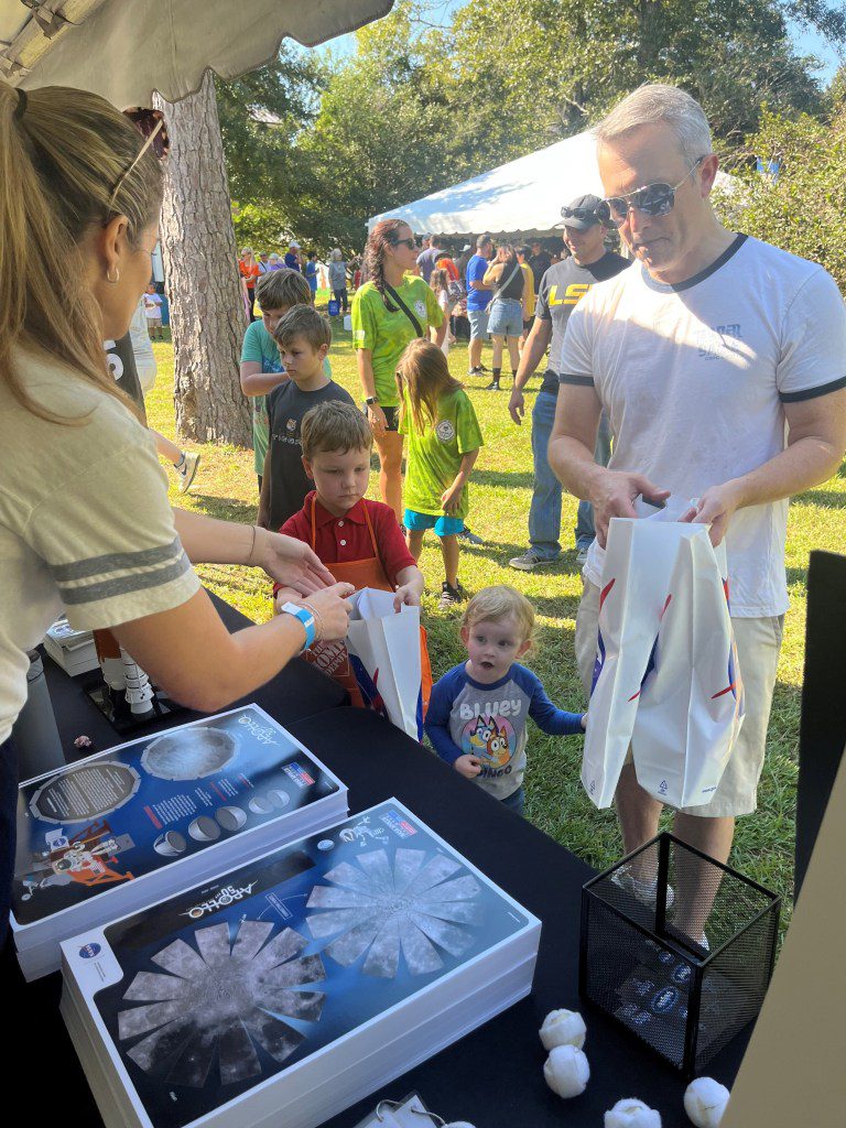 Young participants playing a game to identify different phases of the Moon and learned more about NASA’s return to the Moon at the Wild Things event celebrating National Wildlife Refuge Week in Lacombe, Louisiana.