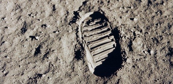 First Footprint on the Lunar Surface