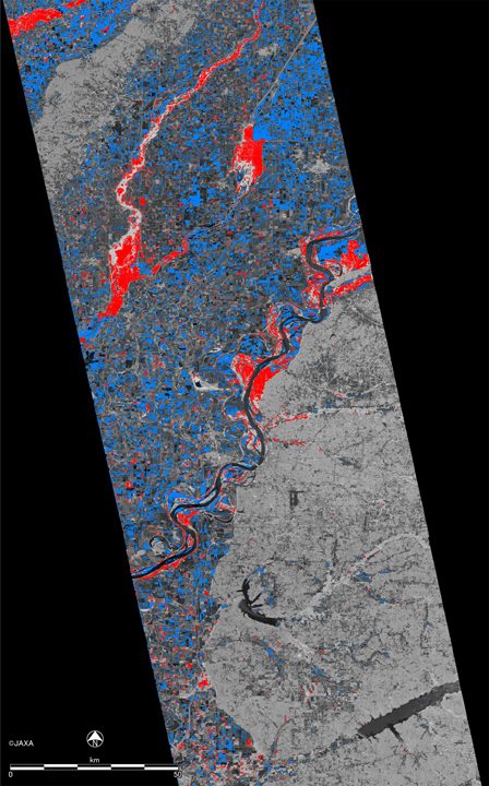 Fig.3: Estimated inundation map on Jan 6, 2016.