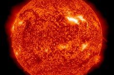 This image, captured by NASA's Solar Dynamics Observatory (SDO) on March 10, 2012, shows an active region on the sun, seen as the bright spot to the right. Designated AR 1429, the spot has so far produced three X-class flares and numerous M-class flares.